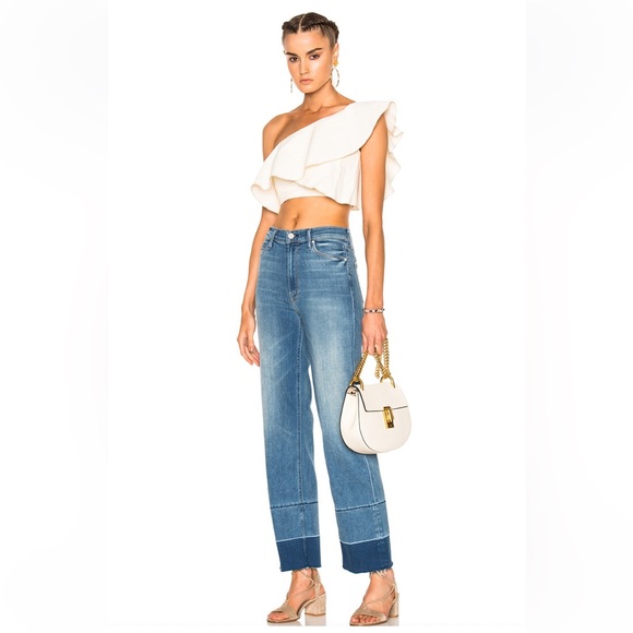 Mother Jeans The Maverick Understudy Birds of Paradise Hi Rise stacked cuffs/Hem - Picture 1 of 16